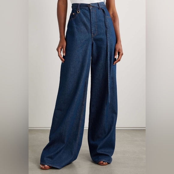 Zimmermann Denim - Zimmermann Illuminate Belted Wide Leg High Rise Jeans Size 28